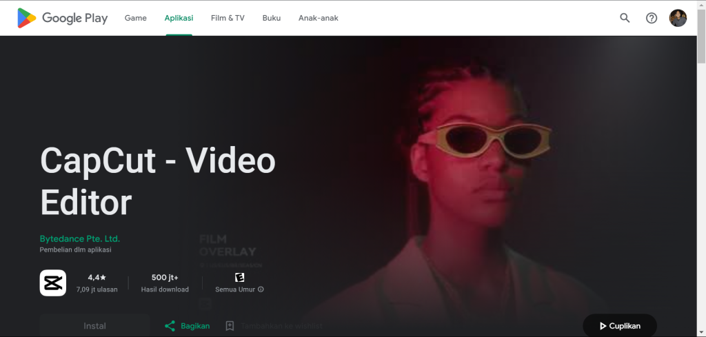 Download Aplikasi CapCut Android di Play Store :